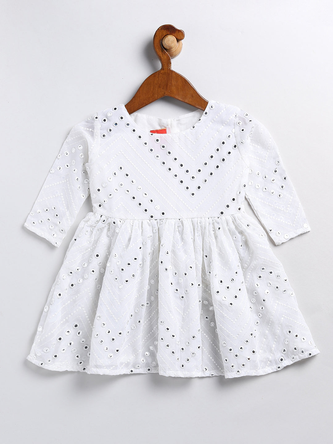 Girl's White Mirror Kurta