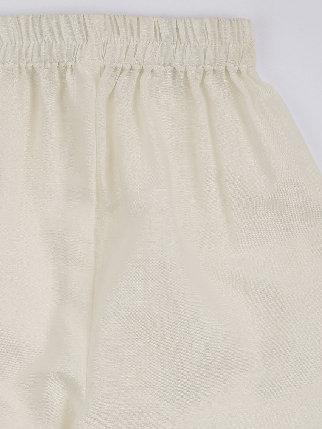 Girl's' Cream Kurta Pant Set