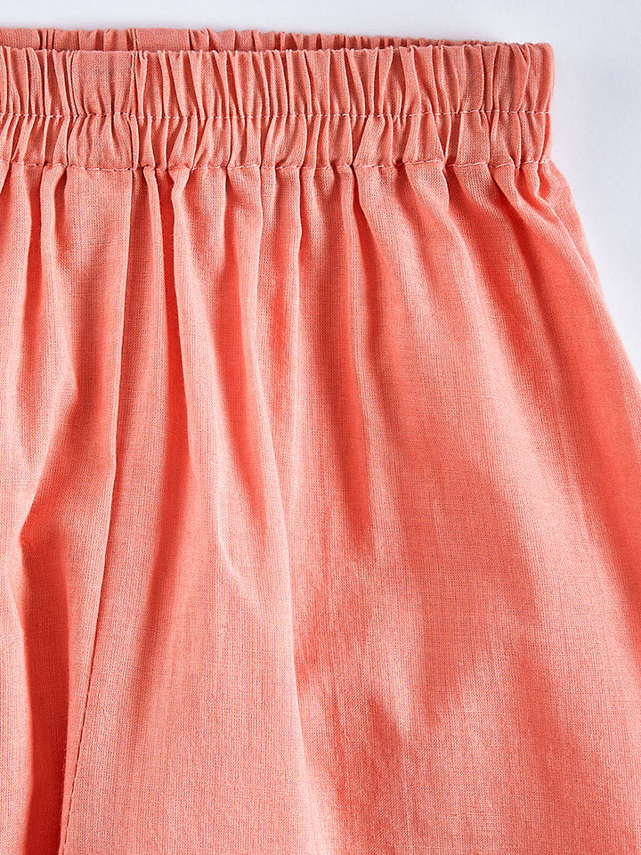 Girls Pink Kurta Pant Set