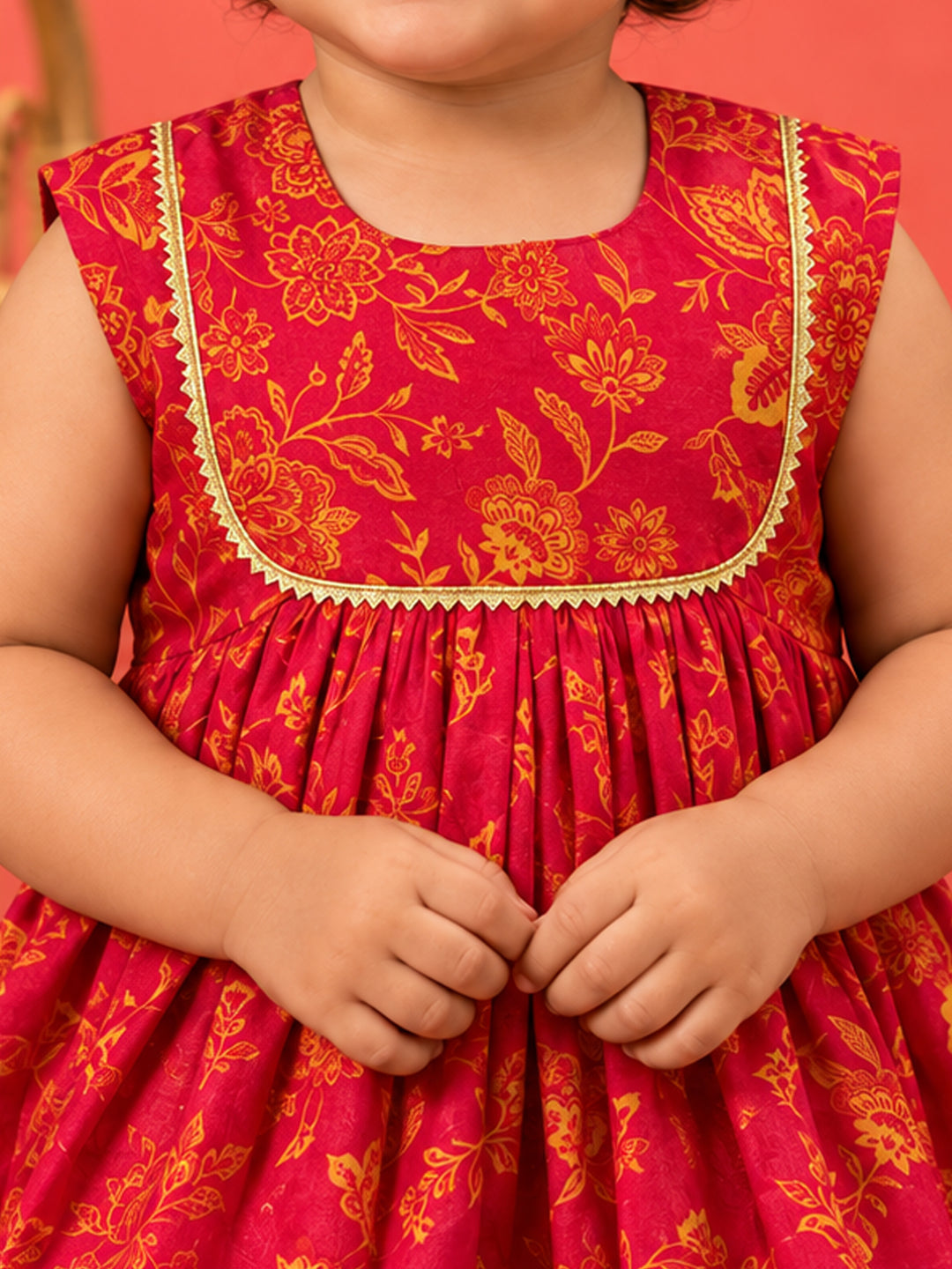 Girl Shishu Falsa Floral Print Kurta with Palazzo