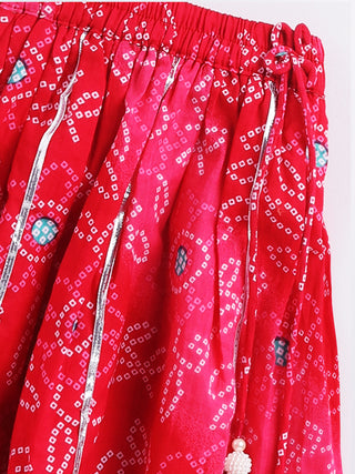 VASTRAMAY Girls' Pink Lehenga Choli With Dupatta