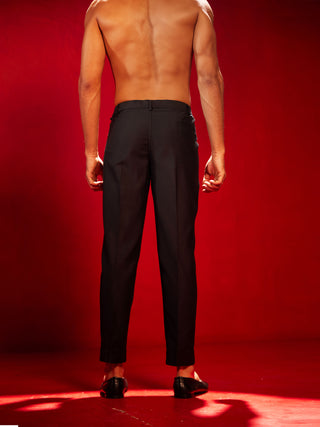 SHRESTHA BY VASTRAMAY Men's Black Viscose Pant Style Pyjama Set
