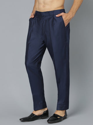 SHRESTHA BY VASTRAMAY Men's Navy Blue Viscose Pant Style Pyjama Set