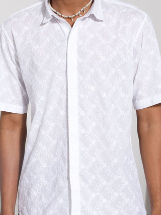 Shvaas By Vastramay Men's White Cotton Ethnic Shirt