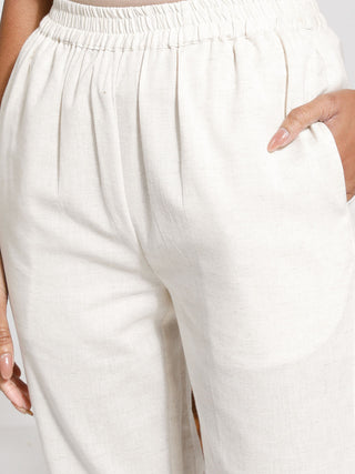 VASTRAMAY Women's Tie Up Detail Kurta With Cotton Pant Set