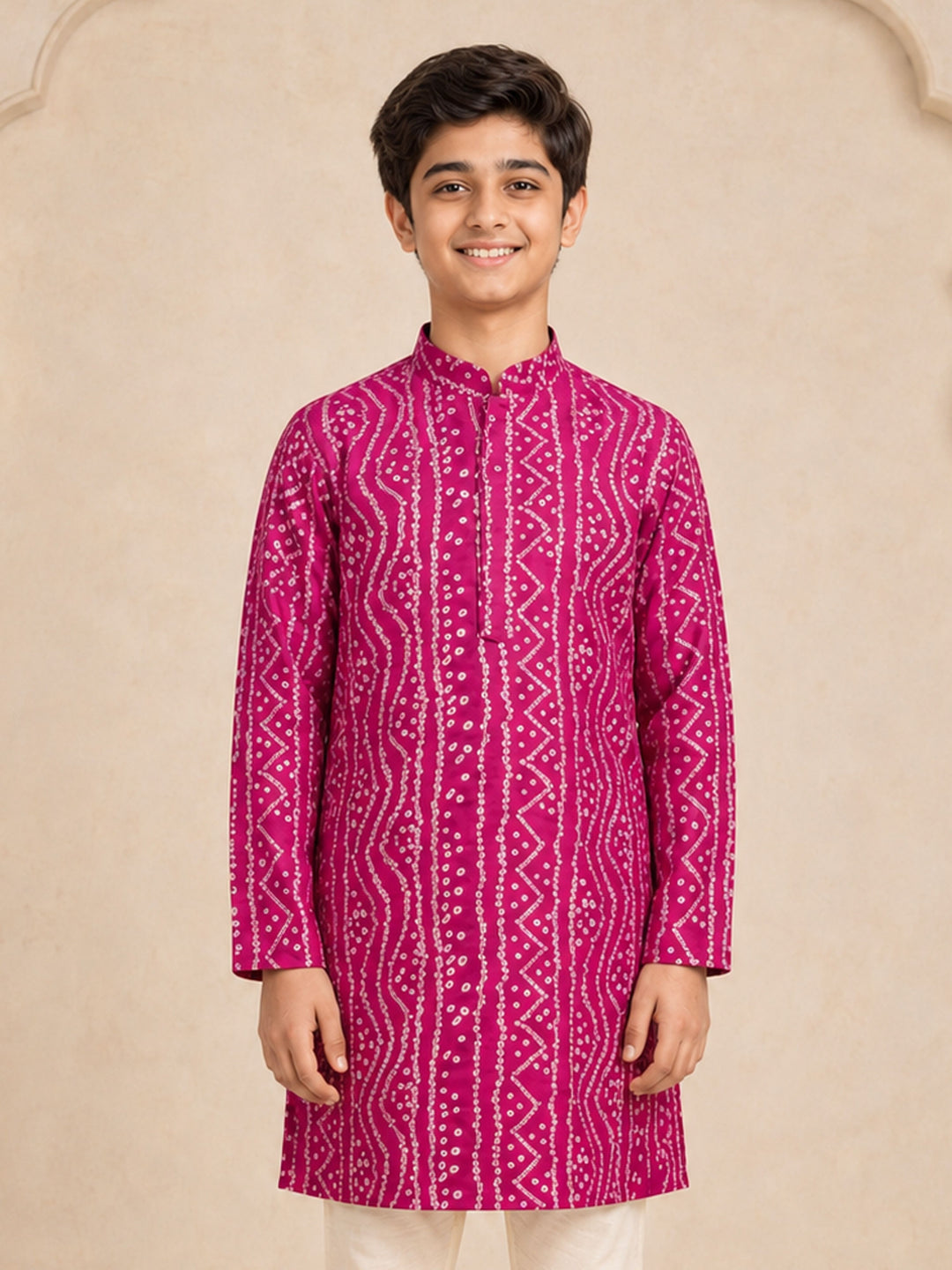 Boy Fuchsia Rayon Kurta Festive, Festive Glitz, Indated Traditions, Summer / Casual, All regions Ethnic Wear