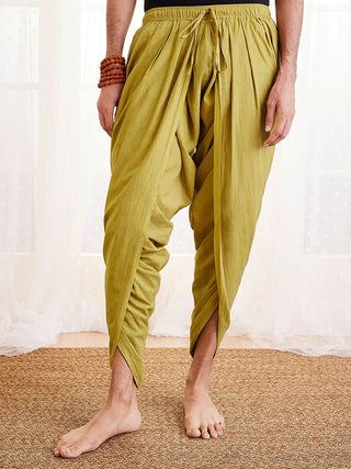 VASTRAMAY Men's Mustard Cotton Dhoti