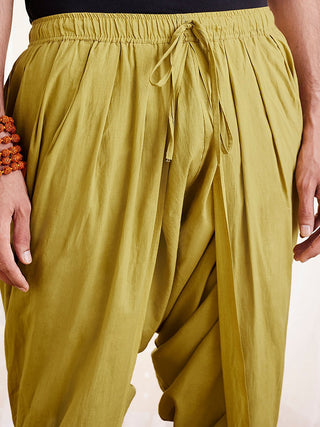 VASTRAMAY Men's Mustard Cotton Dhoti