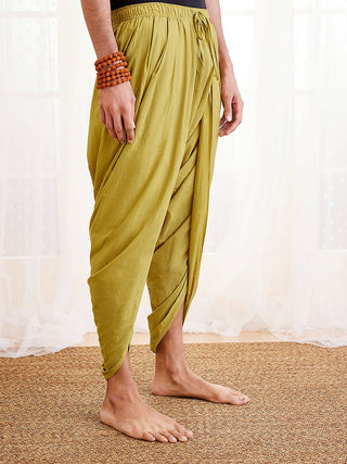 VASTRAMAY Men's Mustard Cotton Dhoti