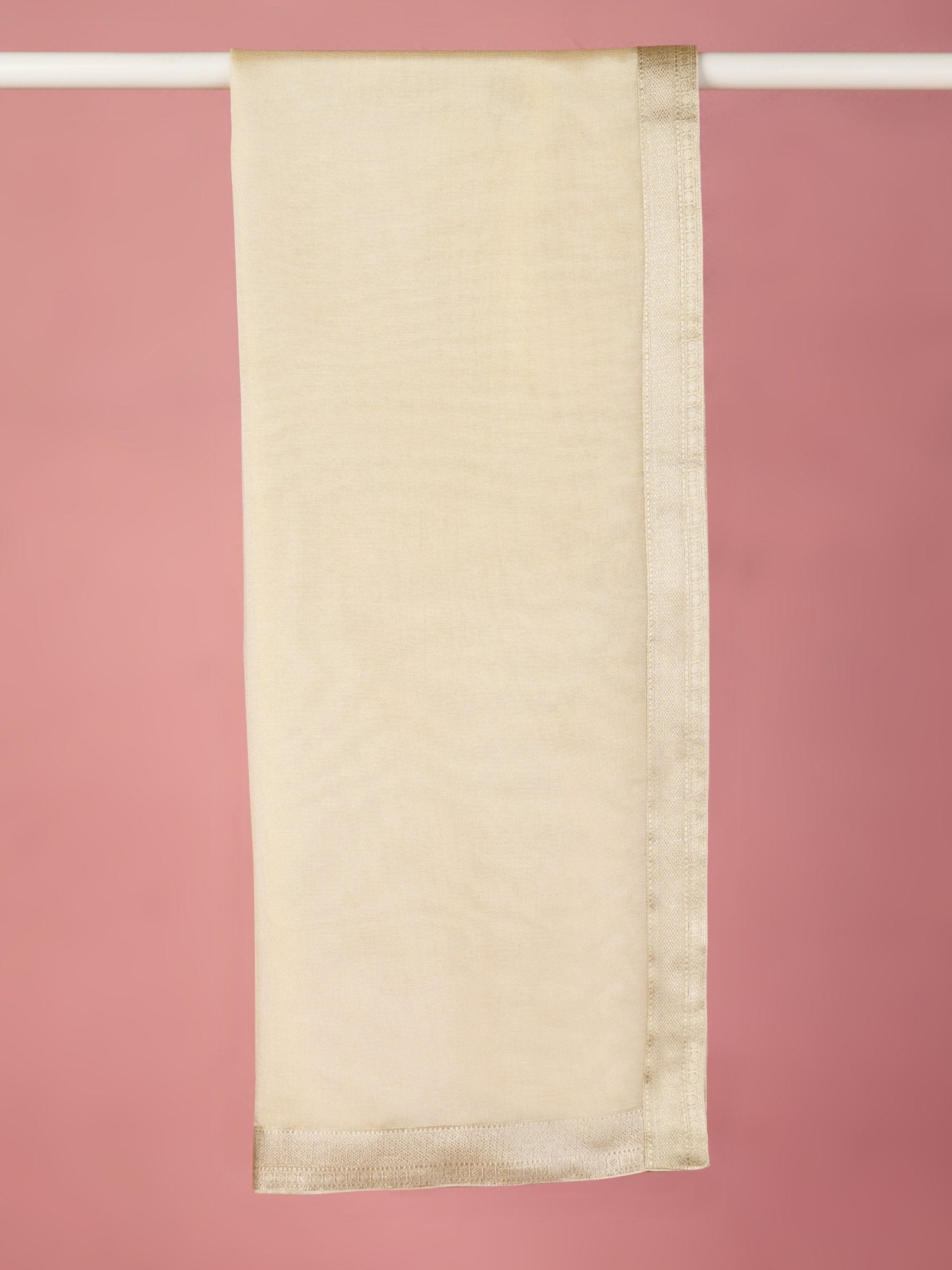 vastramayMen Beige Tissue Silk Dupatta