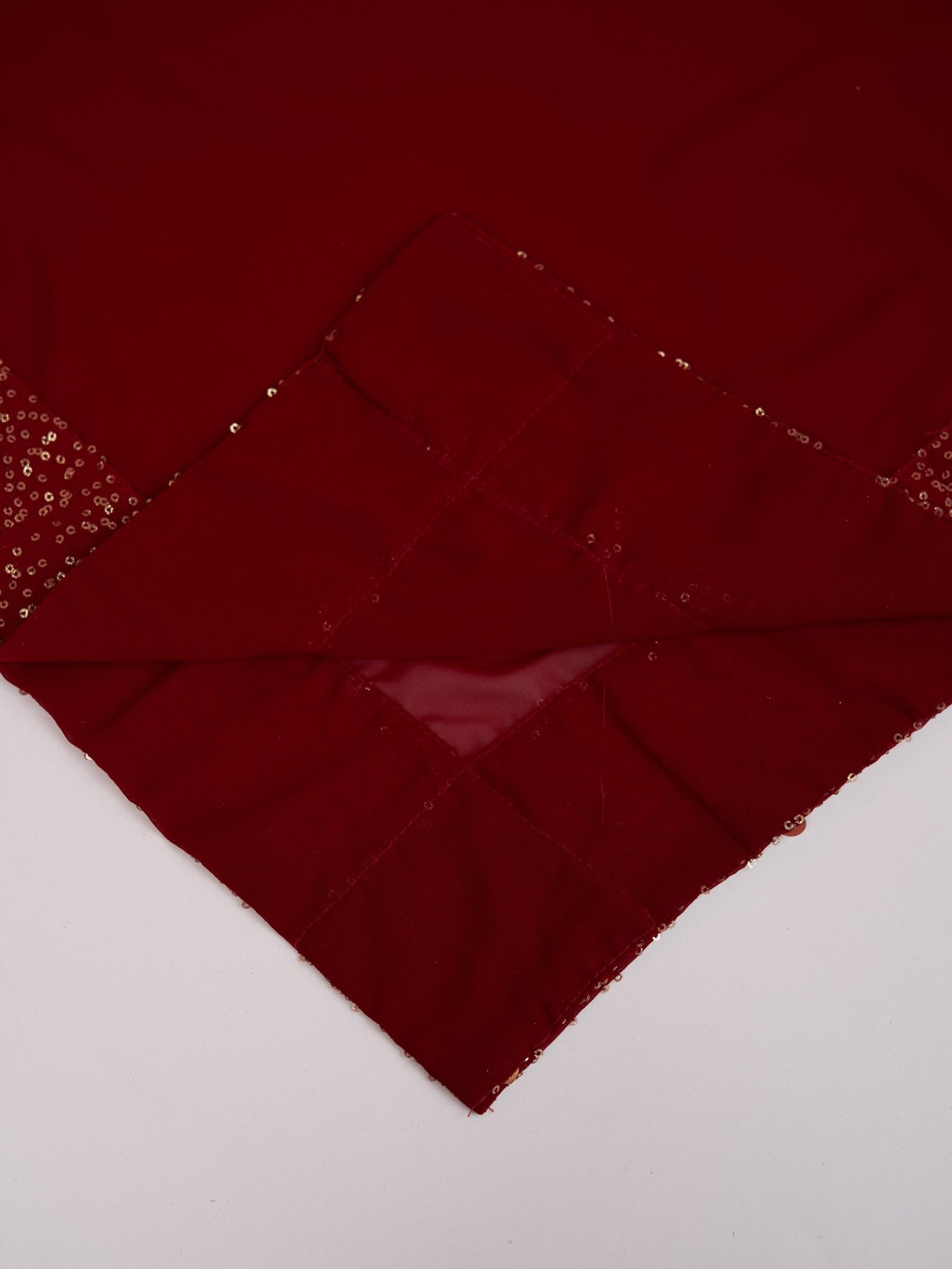 vastramayMen Maroon Georgette Sequin Embroidered Dupatta