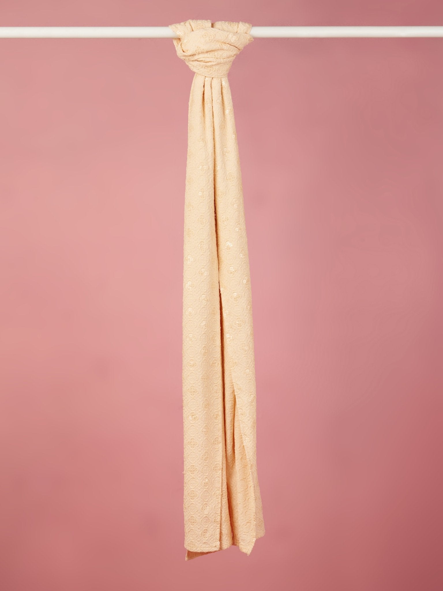 vastramayMen Peach Silk Blend Embroidered Dupatta