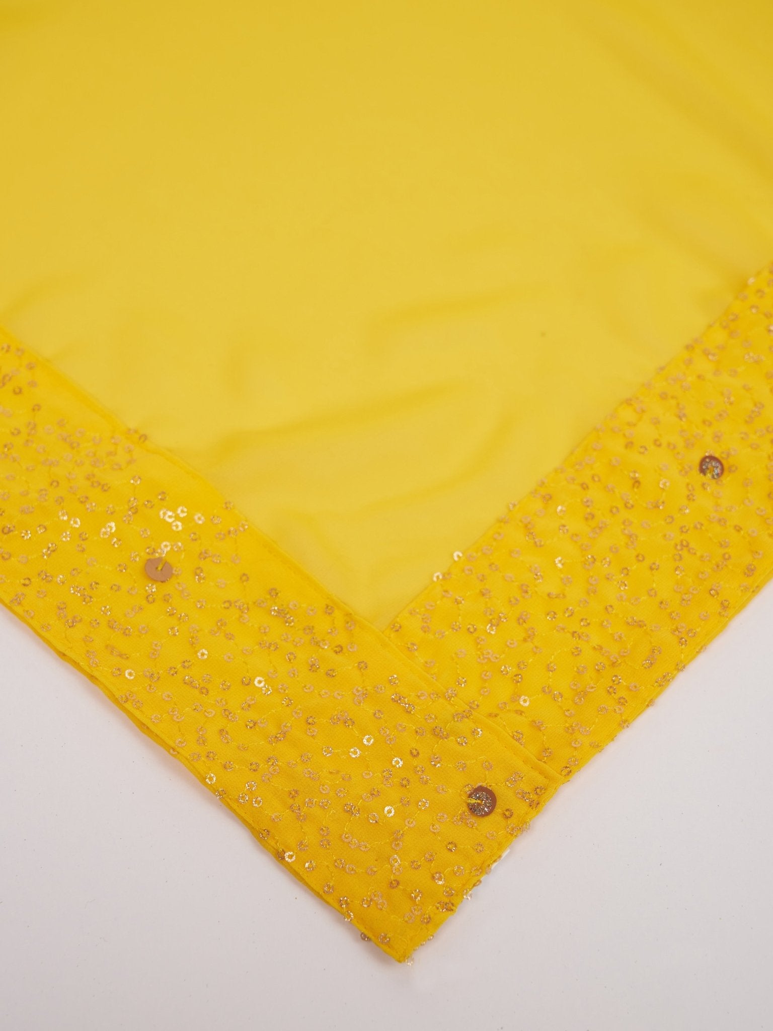 vastramayMen Yellow Georgette Sequin Embroidered Dupatta