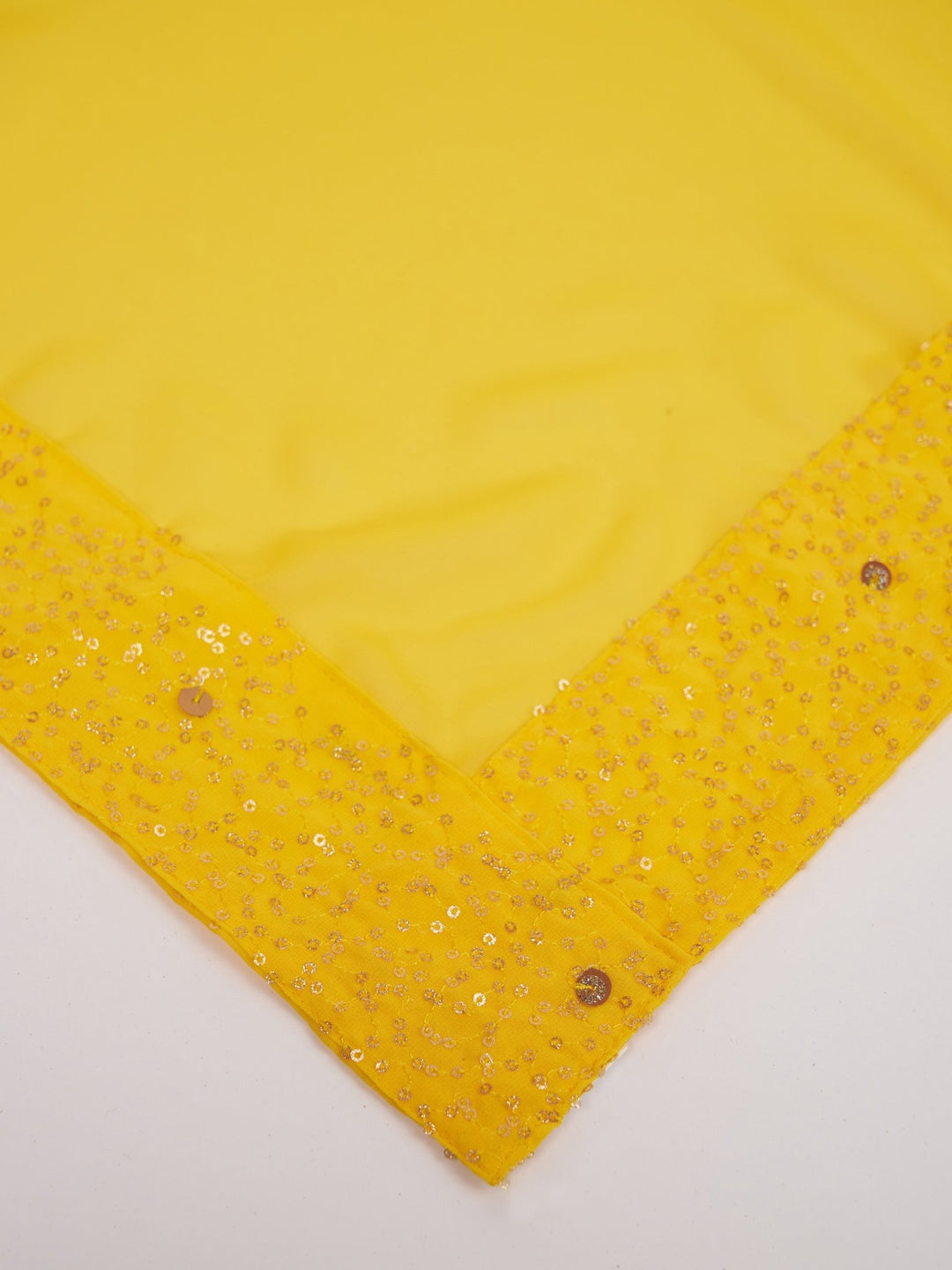 vastramayMen Yellow Georgette Sequin Embroidered Dupatta