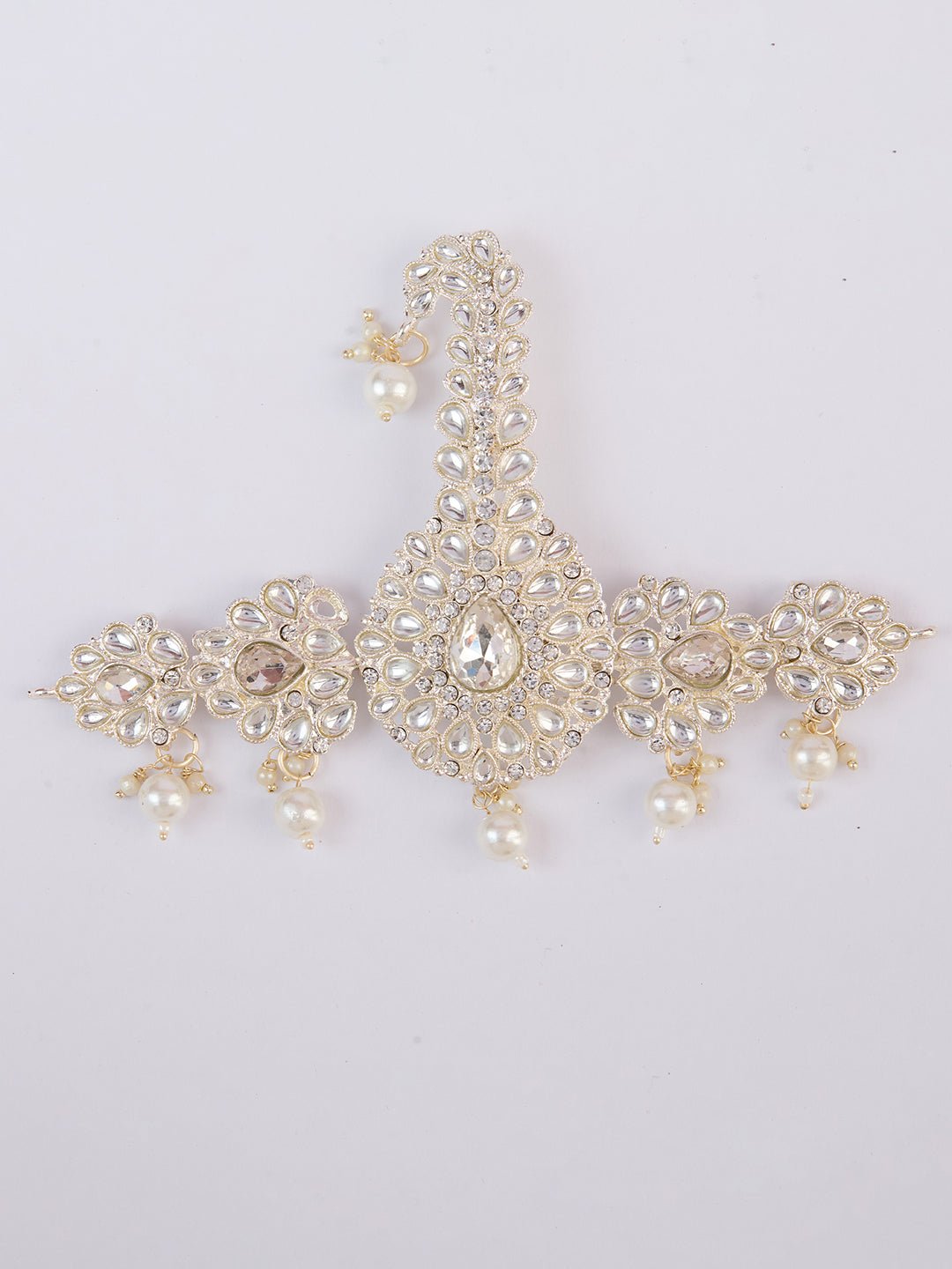 vastramayMen's Silver Kundan Polki Kalangi