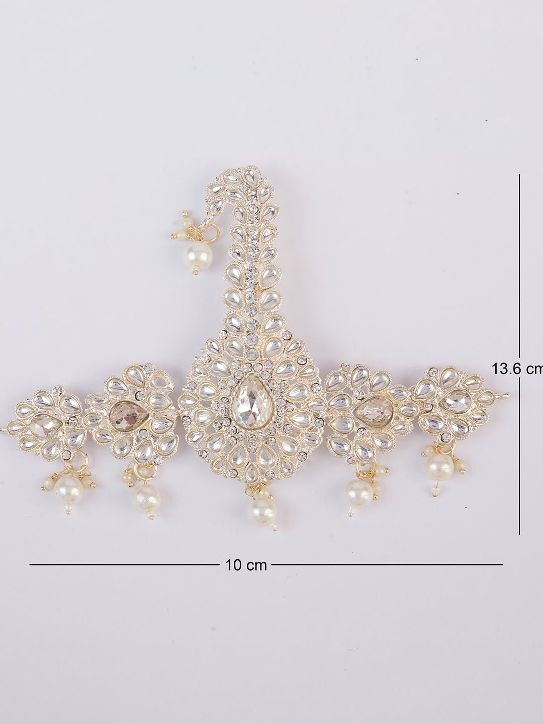 vastramayMen's Silver Kundan Polki Kalangi