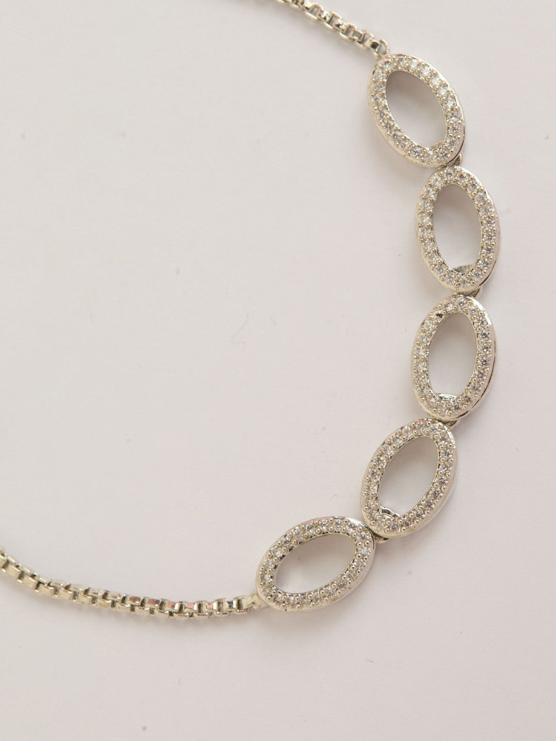 vastramaySilver Plated American Diamond Bracelet for Women