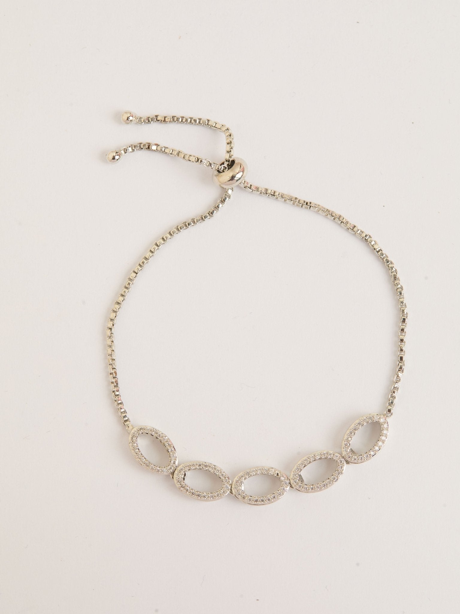 vastramaySilver Plated American Diamond Bracelet for Women