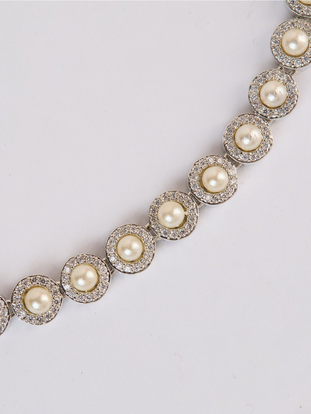 vastramaySilver Plated American Diamond Necklace for Women