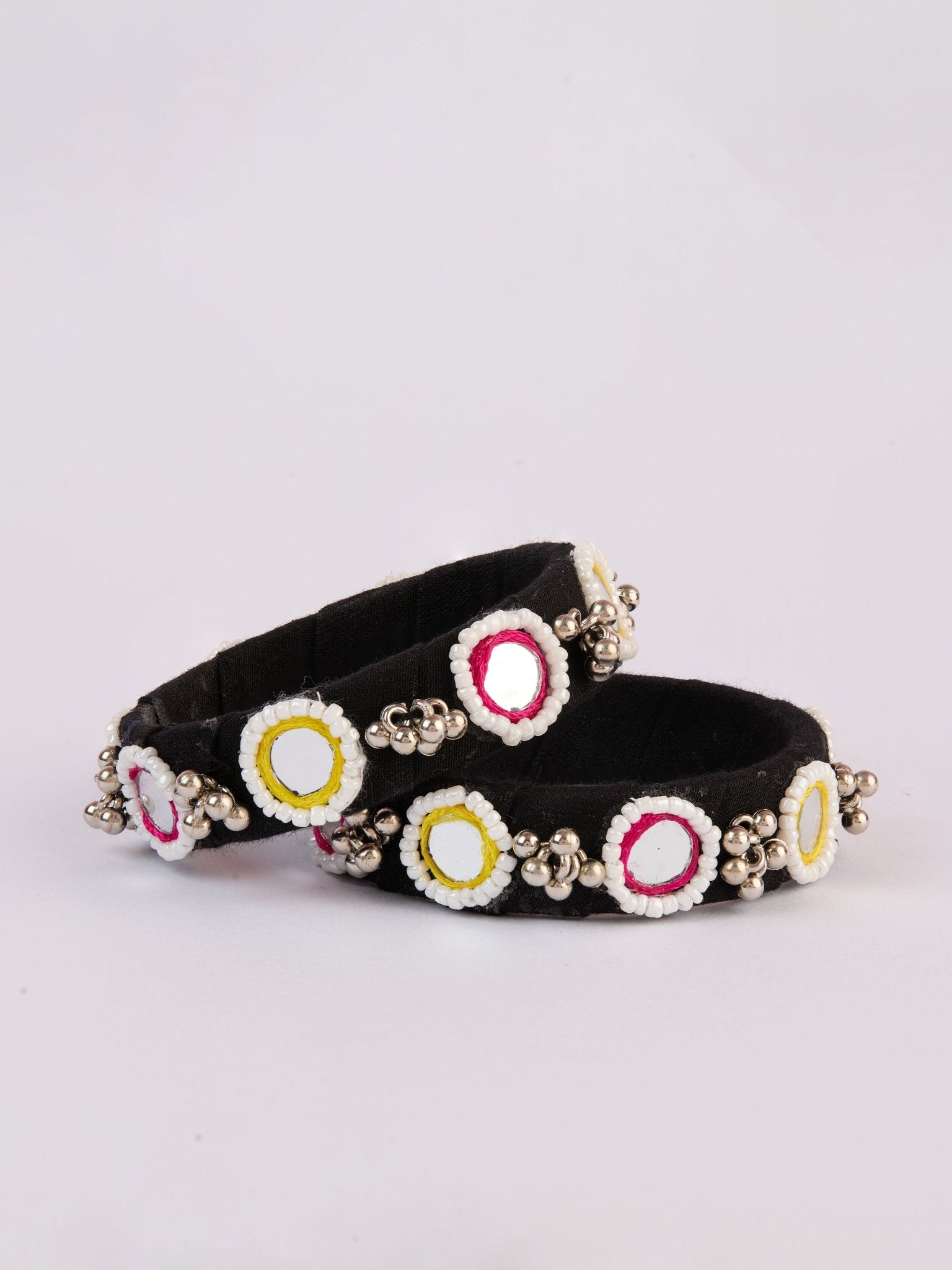 Women's Black Handcrafted Bangles Set of 2