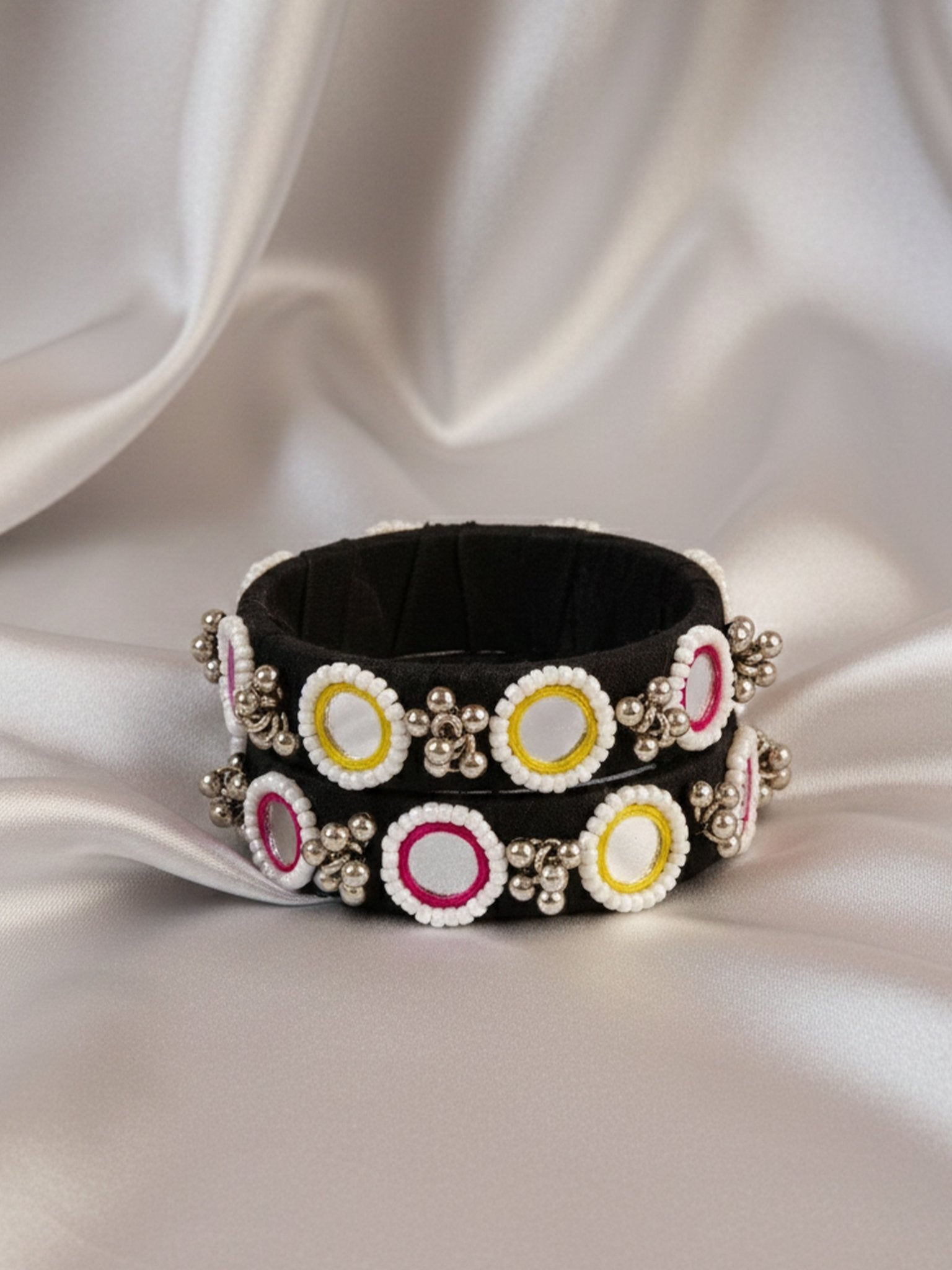 Women's Black Handcrafted Bangles Set of 2