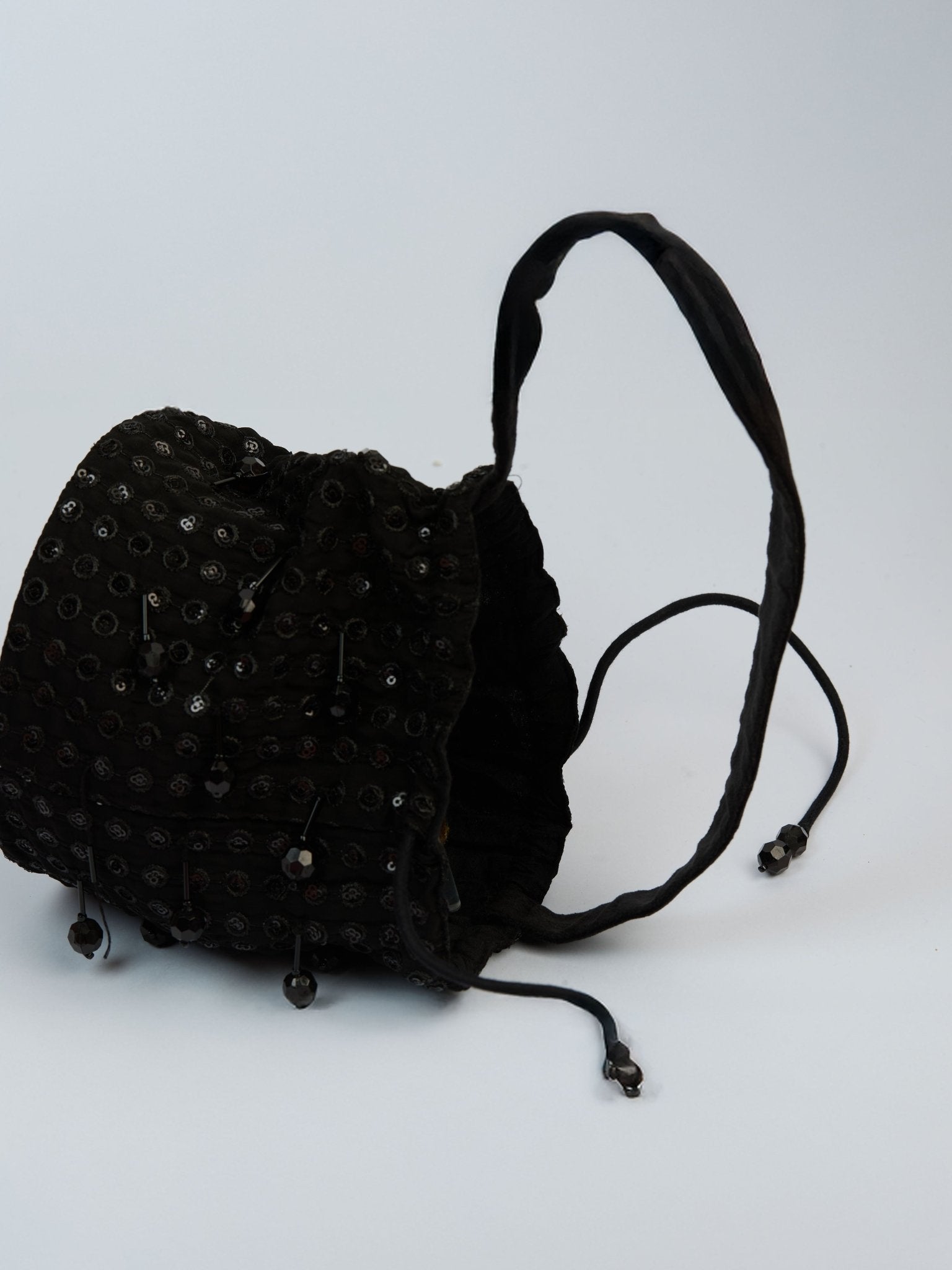 vastramayWomen's Black Handcrafted Potli Clutch