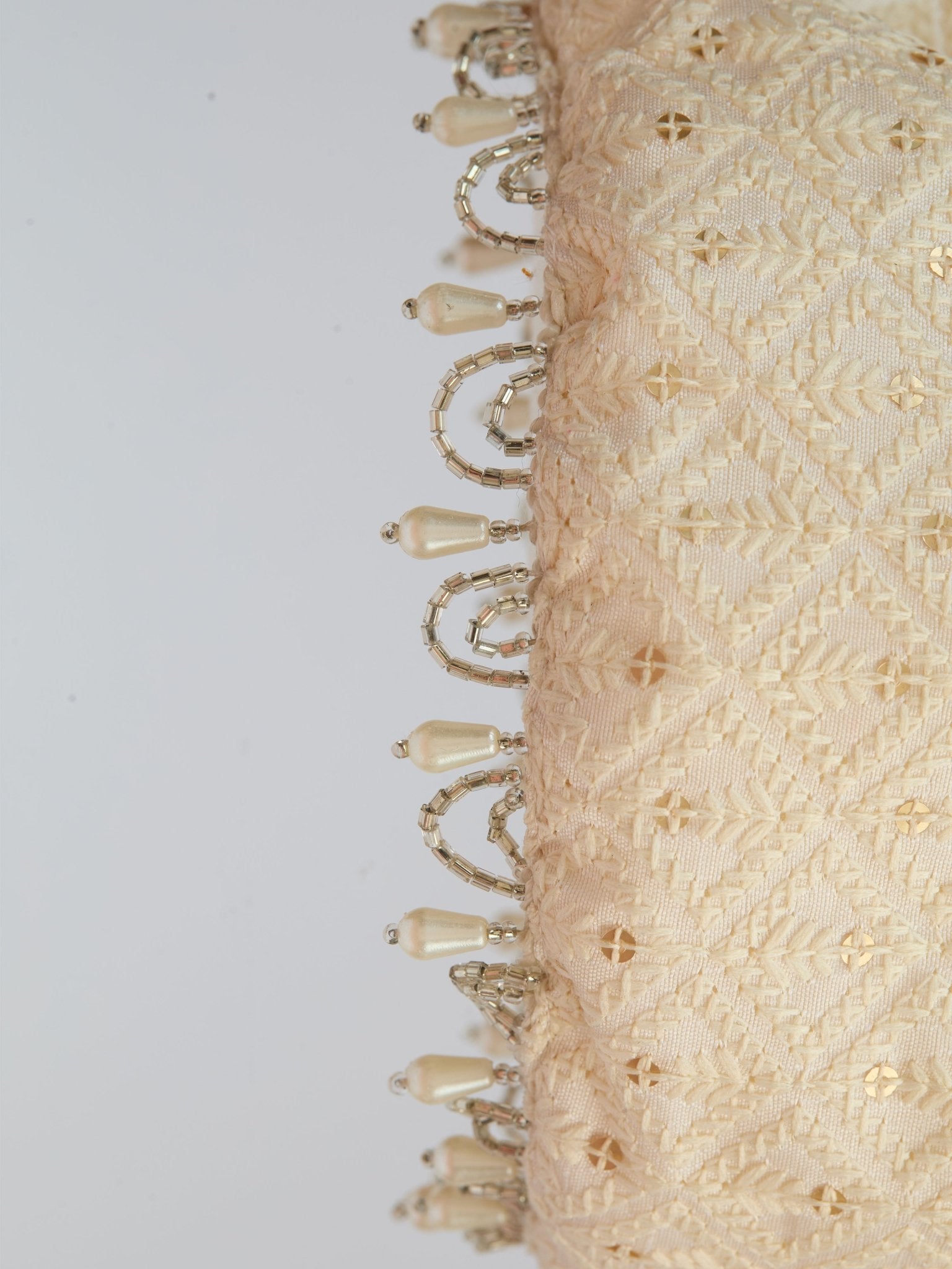 vastramayWomen's Cream Handcrafted Potli Clutch
