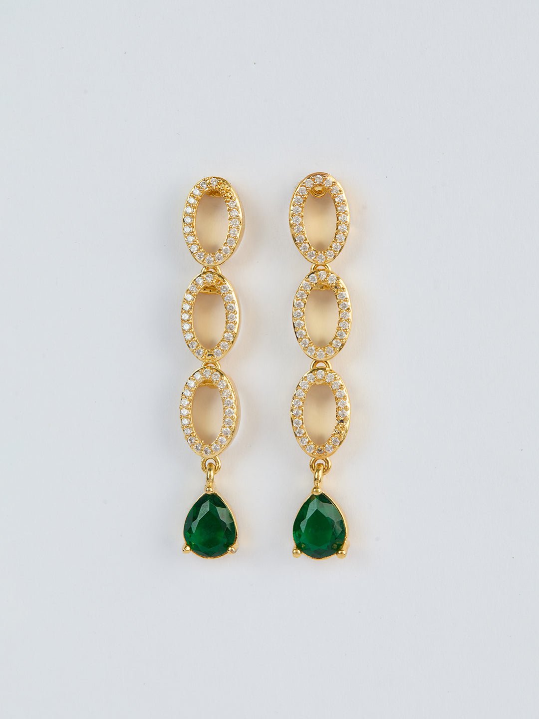 vastramayWomen's Gold & Green Rhodium Plated Necklace