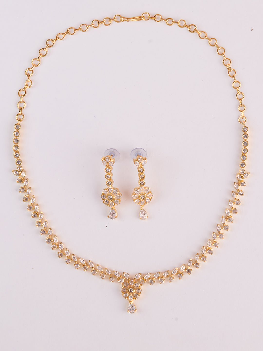 vastramayWomen's Gold Rhodium Plated Single Layered Necklace