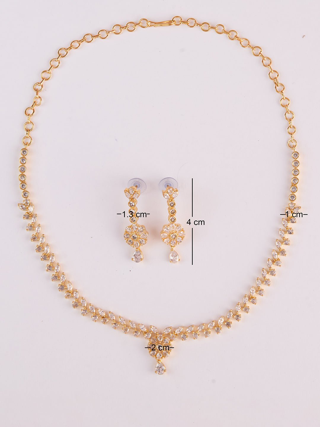 vastramayWomen's Gold Rhodium Plated Single Layered Necklace
