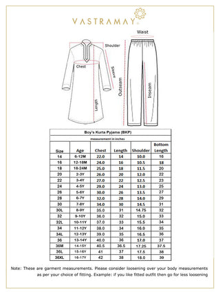 VASTRAMAY Boys' Maroon Cotton Kurta and Pyjama Set