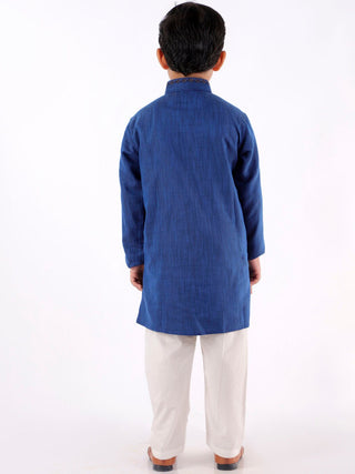 JBN Creation Boy's Blue Thread Work Kurta with Pyjamas