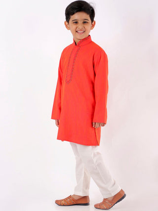 JBN Creation Boy's Coral Kurta with Salwar