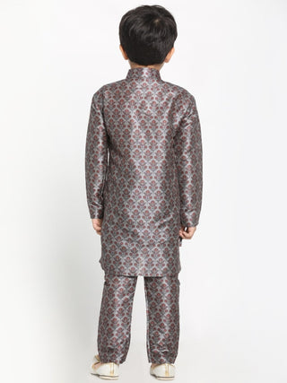 JBN Creation Boys' Silk Blend Digital Printed Kurta and Pyjama Set