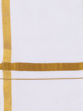 Vastramay Boys' Wine Silk Short Sleeves Ethnic Shirt Mundu Vesty Style Dhoti Pant Set