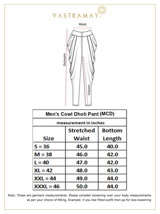 VASTRAMAY Men's Cream Solid Dhoti Pant