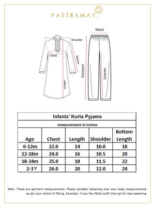 VASTRAMAY SISHU Boys' Orange Cotton Kurta and White Pyjama Set