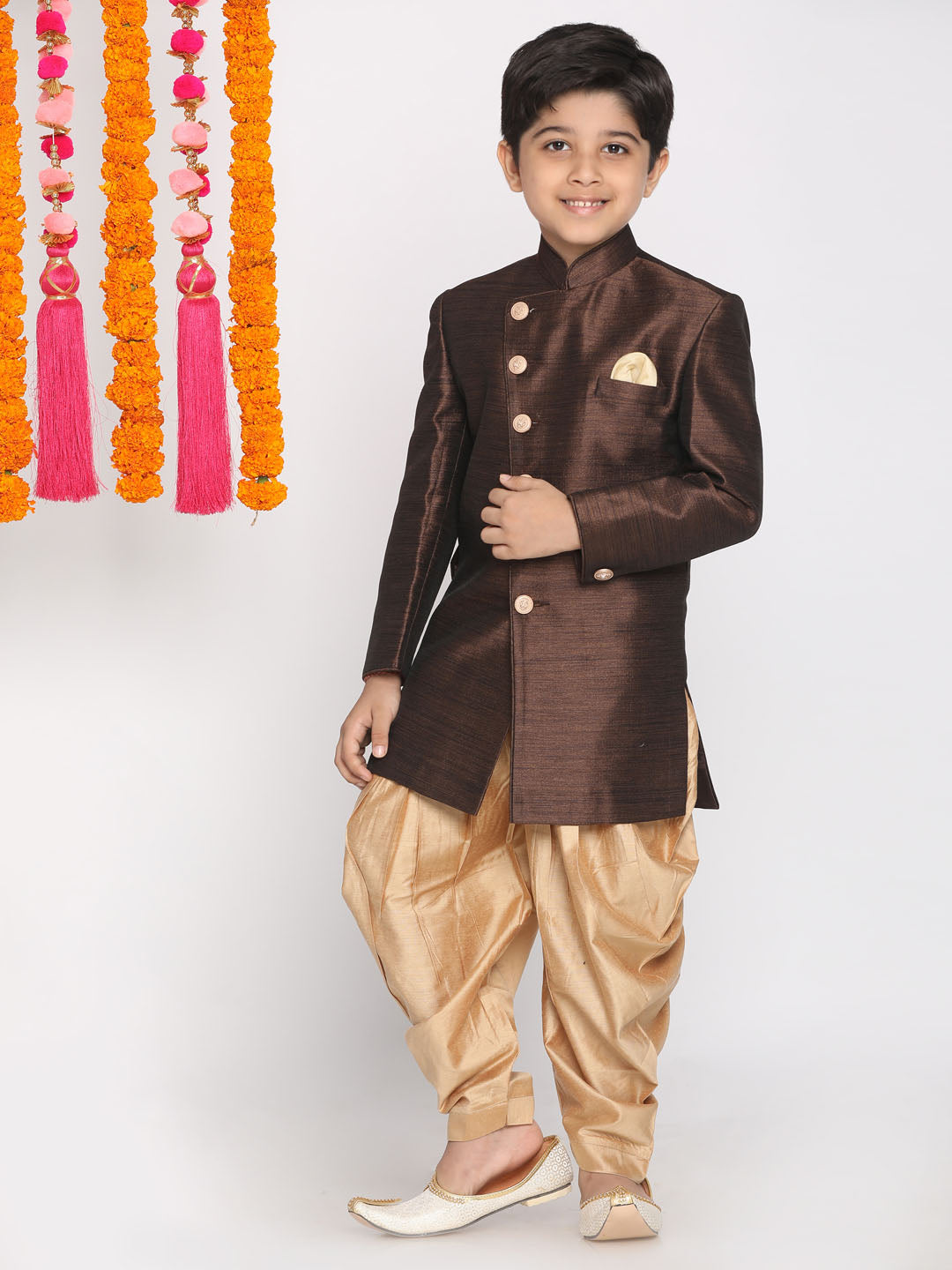 Buy Shree Krishna Fashions Combo Dhoti kurta Set for boys/kids (Set of 2)  modi dress combo set for kids/kids dhoti kurta cotton/modi kurta for boys/wedding  dress ethnic set for boys, dhoti kurta