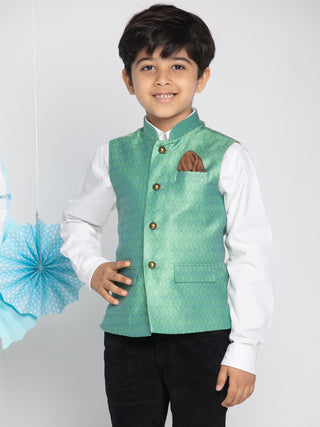 Vastramay Boys Green Nehru Jacket