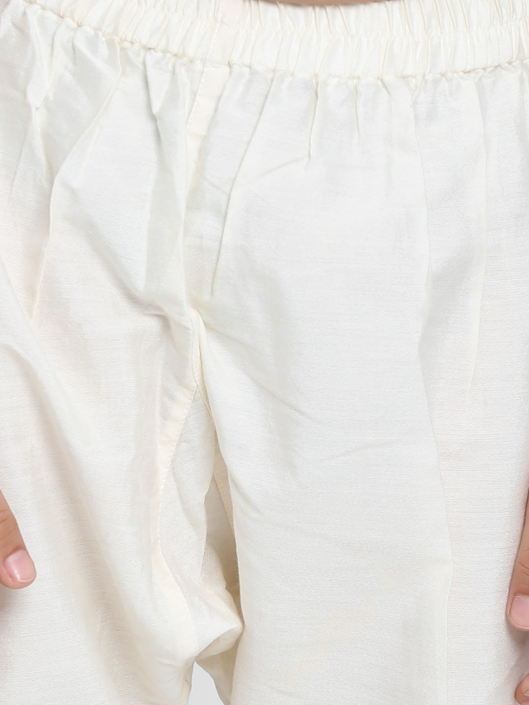 Boy's Lavender Woven Jacket With Cream Kurta And Pyjama Set