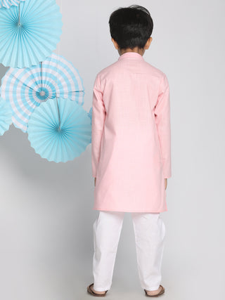 VASTRAMAY Pink Baap Beta Kurta Pyjama Set