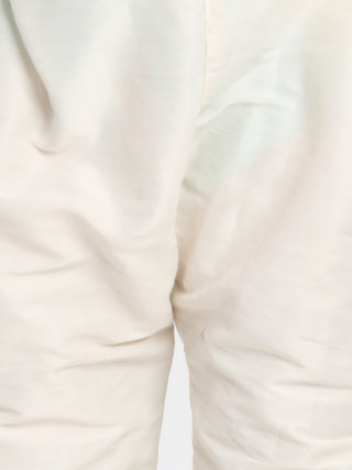 Vastramay Cotton Satin Blend Black and Cream Baap Beta Kurta Pyjama Set