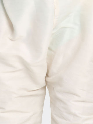 Beige Cotton Silk Blend Kurta and Pyjama Set