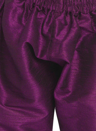 JBN CREATION Boys' Purple Jacket Style Kurta And Purple Pyjama Set