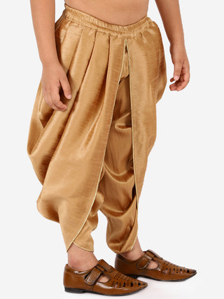 VASTRAMAY Boys' Rose Gold Silk Blend Solid Dhoti Pant