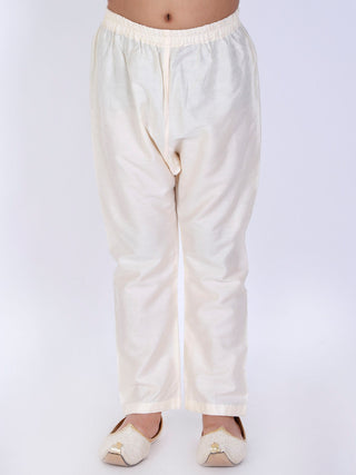 VASTRAMAY Boys Cream Solid Relax-Fit Pyjama