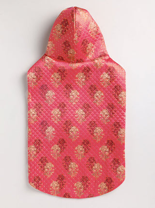 PAWS BY VASTRAMAY Dogs' Pink Printed Hooded Jacket