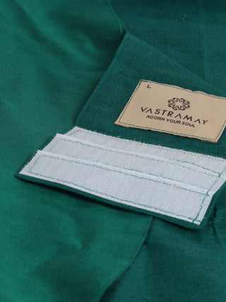 PAWS BY VASTRAMAY Dogs' Green Silk Blend  Shirt And Dupatta Set - Dogs Ethnic Wear by Vastramay - 0