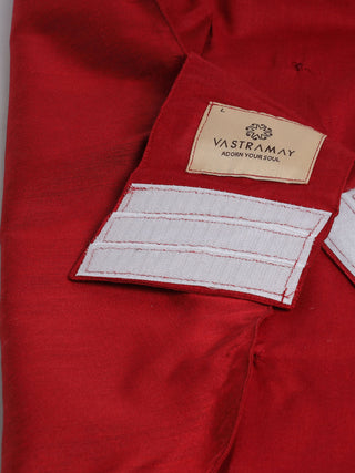 VASTRAMAY Dogs' Maroon Silk Blend  Shirt And Dupatta Set