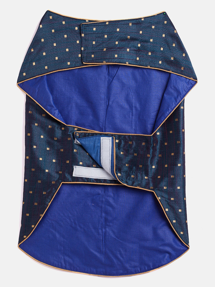 Blue And Gold Silk Blend Siblings Set For Dogs